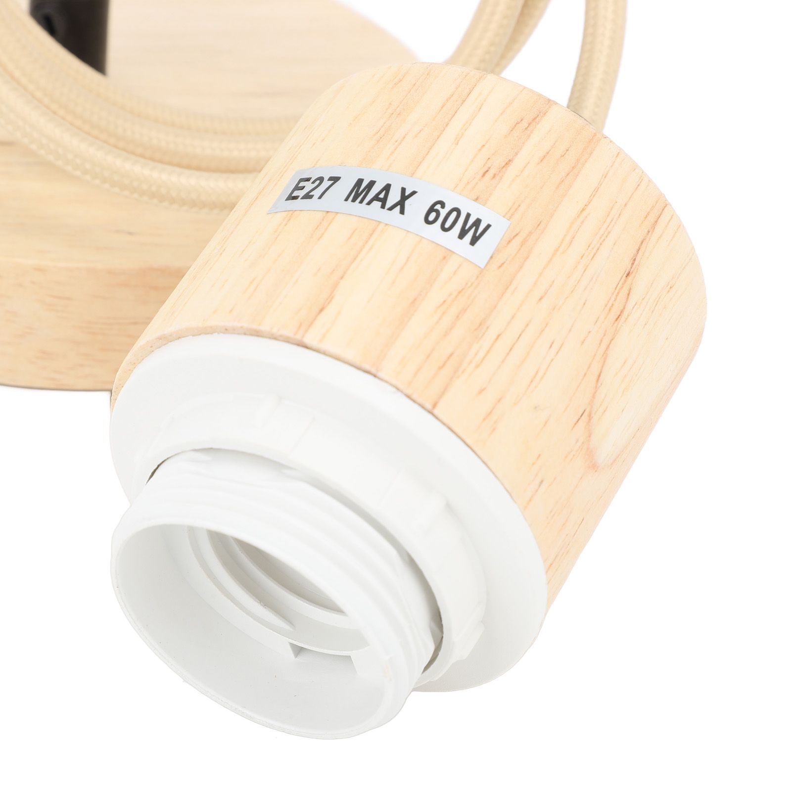 E27 Wooden Pendant Light Bulb Holder Vintage Lighting Accessory Wooden Ceiling view 13