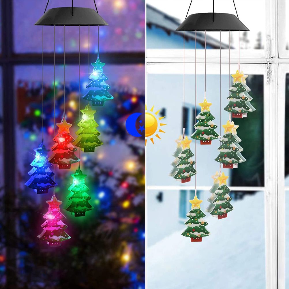Christmas Solar Wind Chime Light Outdoor Solar Powered Waterproof LED Wind view 2