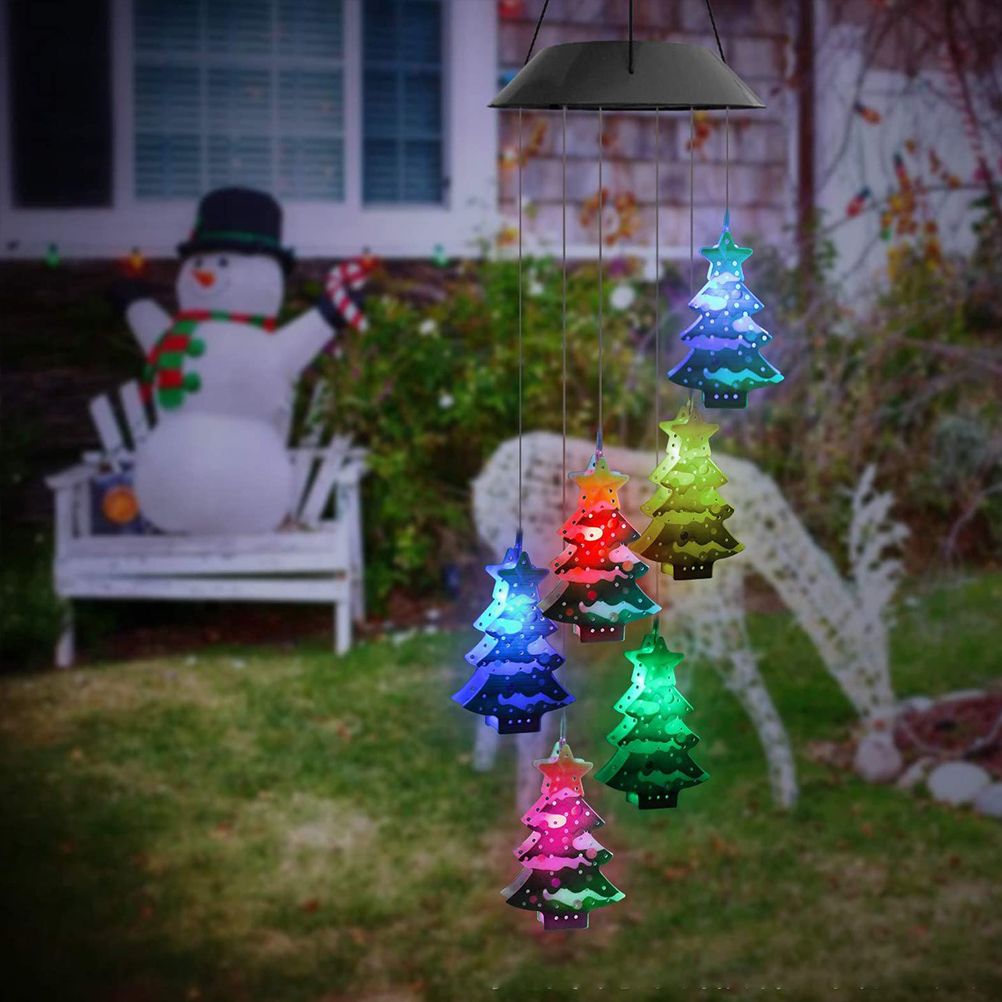 Christmas Solar Wind Chime Light Outdoor Solar Powered Waterproof LED Wind view 6