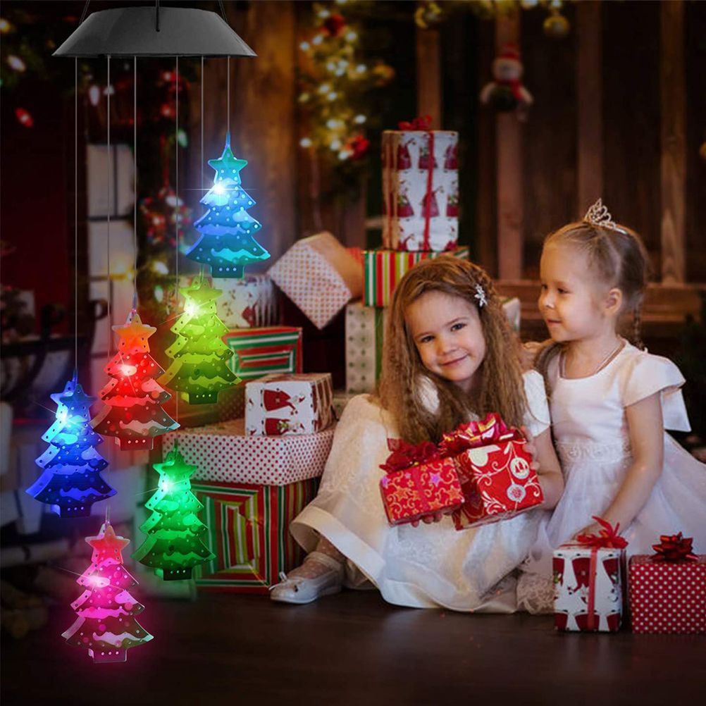 Christmas Solar Wind Chime Light Outdoor Solar Powered Waterproof LED Wind view 7