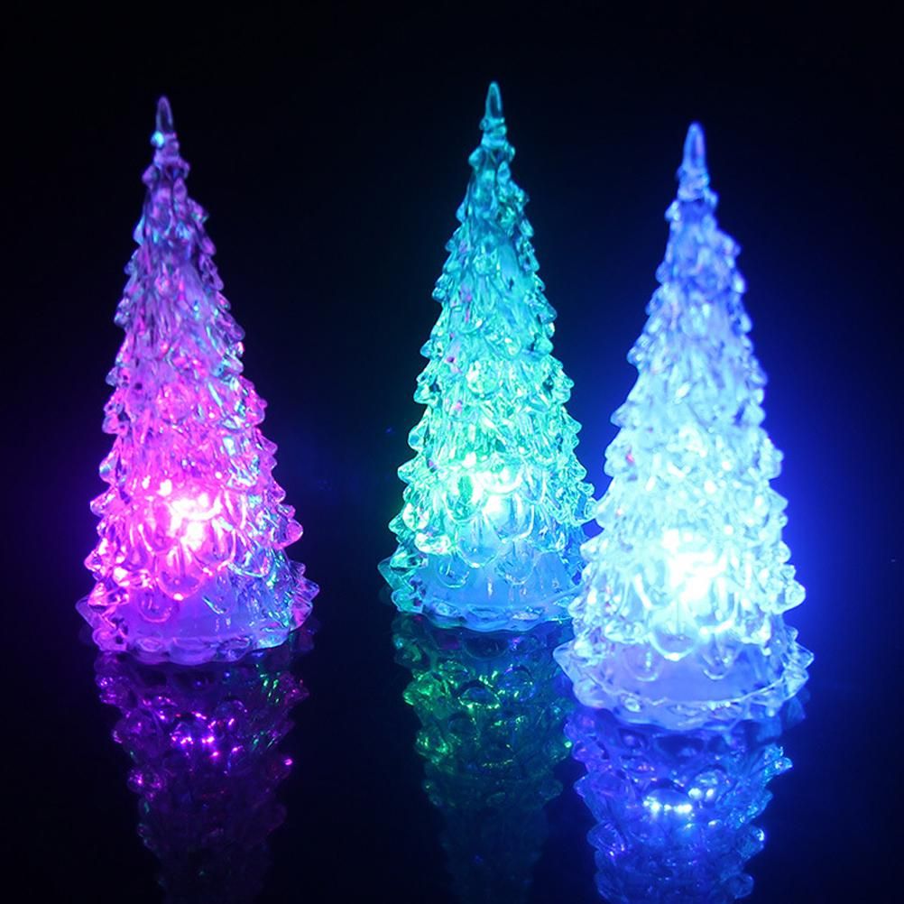 LED Crystal Mini Christmas Tree Night Light Lamp Color Changing Christmas view 6