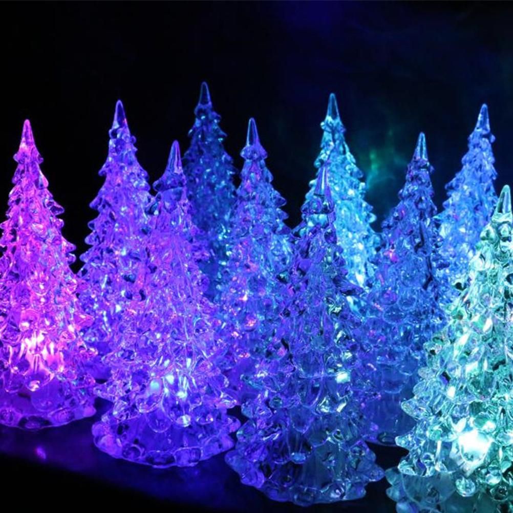 LED Crystal Mini Christmas Tree Night Light Lamp Color Changing Christmas view 7