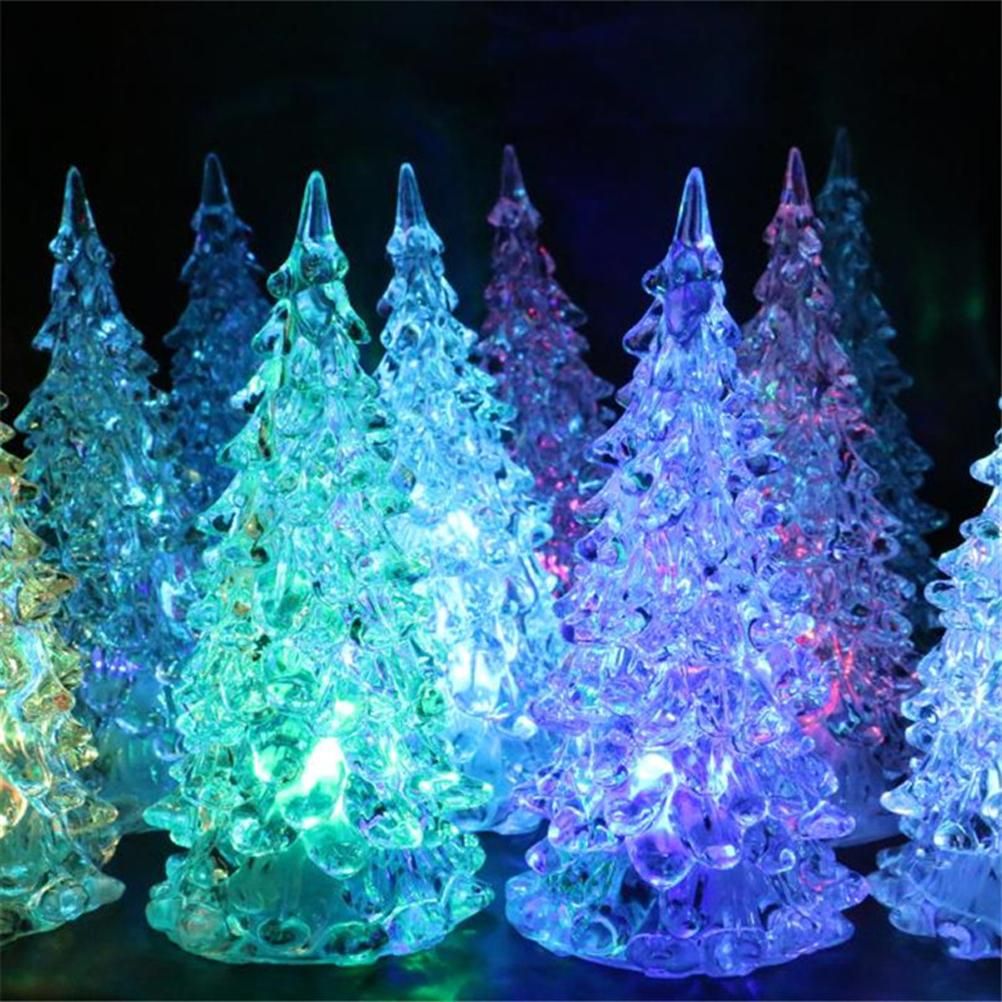 LED Crystal Mini Christmas Tree Night Light Lamp Color Changing Christmas view 8