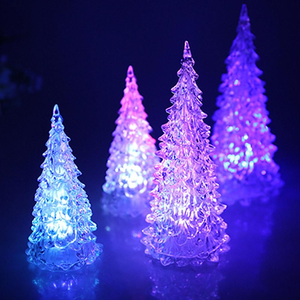 LED Crystal Mini Christmas Tree Night Light Lamp Color Changing Christmas view 9