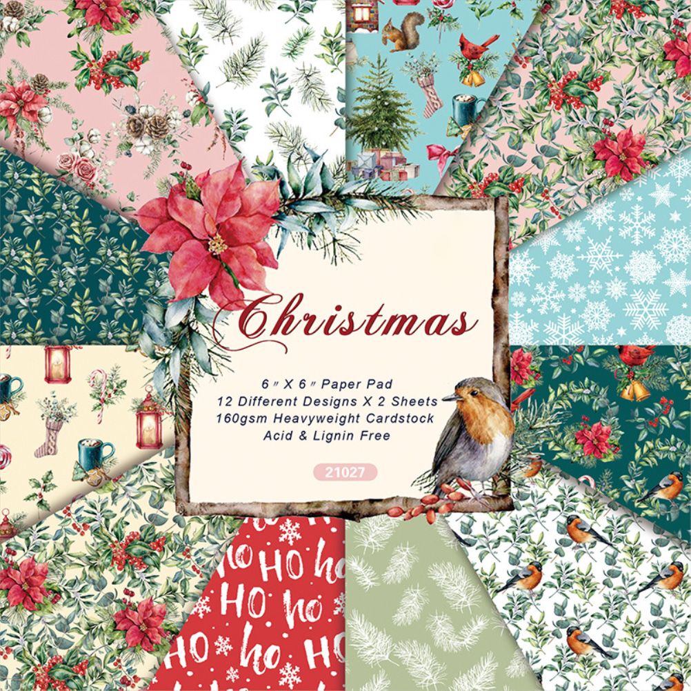 24 Sheets 6 Inch DIY Album Scrapbook Decorative Paper Pad Single Sided view 2