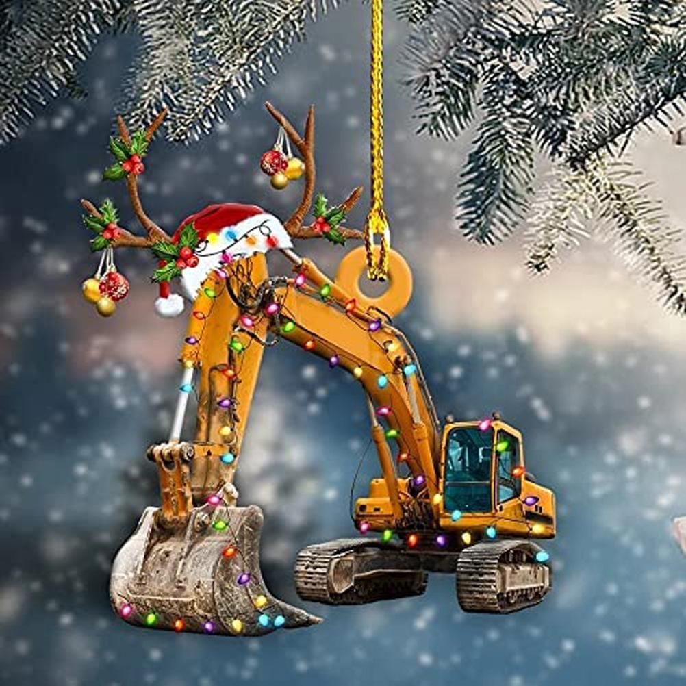 Christmas Tree Pendant Hanging Decoration Gift Personalized Fire Truck Vehicle view 3