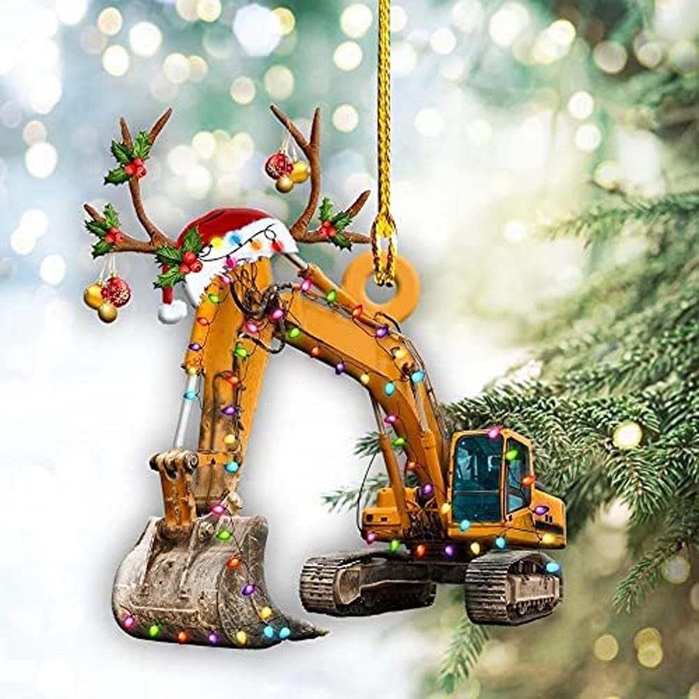 Christmas Tree Pendant Hanging Decoration Gift Personalized Fire Truck Vehicle view 4