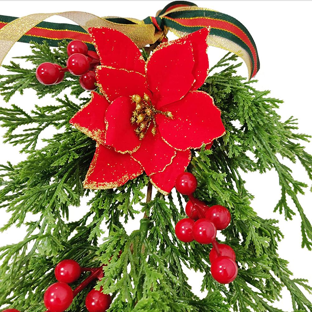 Christmas Pine Branch Garland Winter Red Berries Mixed Pine Cones Christmas view 6
