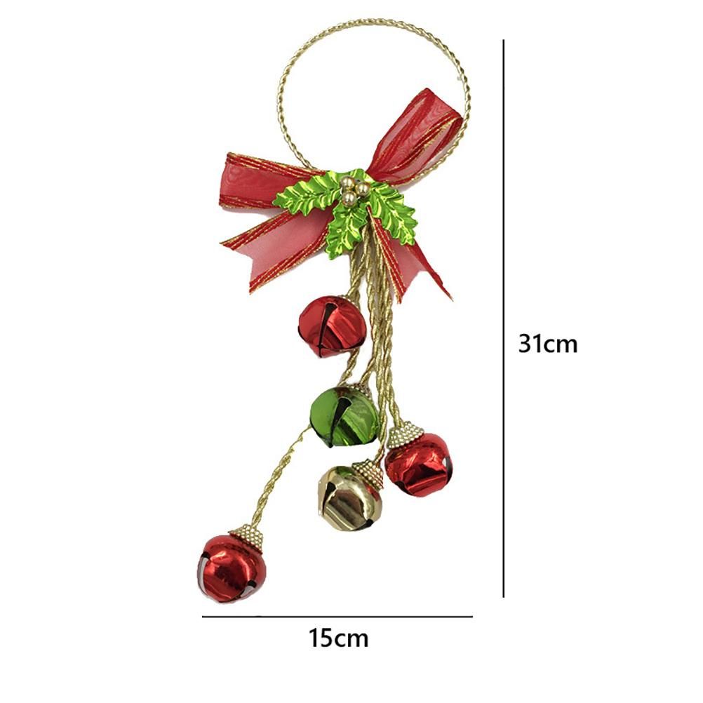 Christmas Ornaments with Bow Christmas Metal Bell Hanging Pendant Xmas Tree view 2