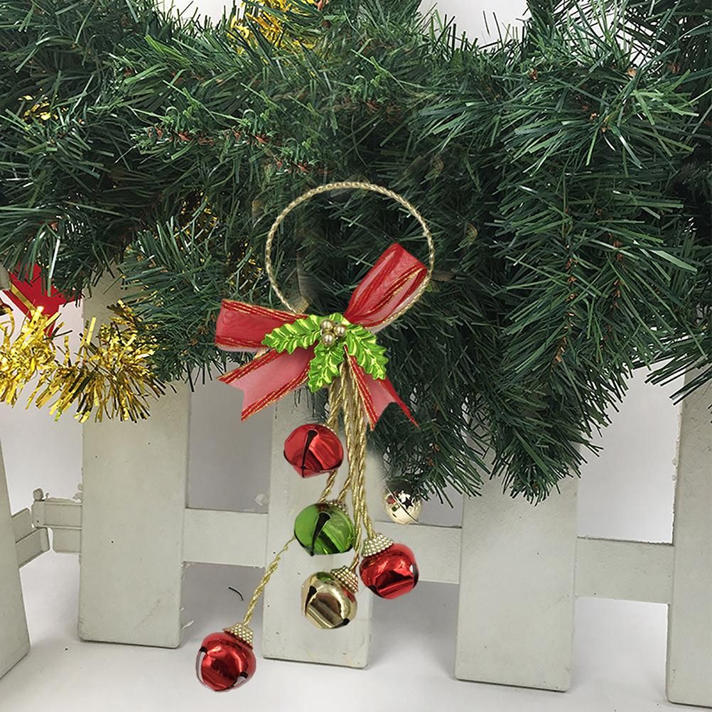 Christmas Ornaments with Bow Christmas Metal Bell Hanging Pendant Xmas Tree view 4