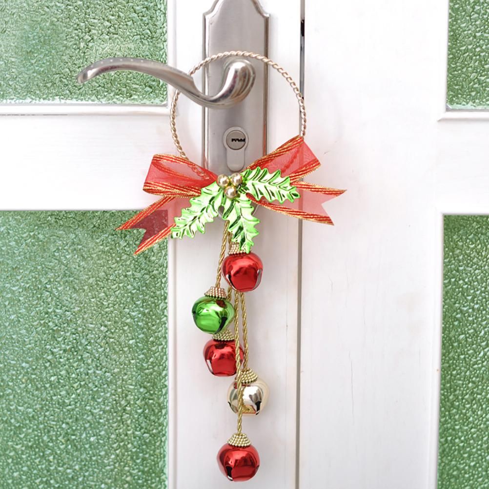 Christmas Ornaments with Bow Christmas Metal Bell Hanging Pendant Xmas Tree view 5