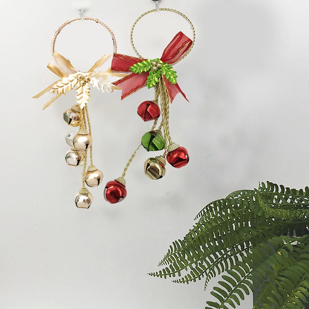 Christmas Ornaments with Bow Christmas Metal Bell Hanging Pendant Xmas Tree view 6