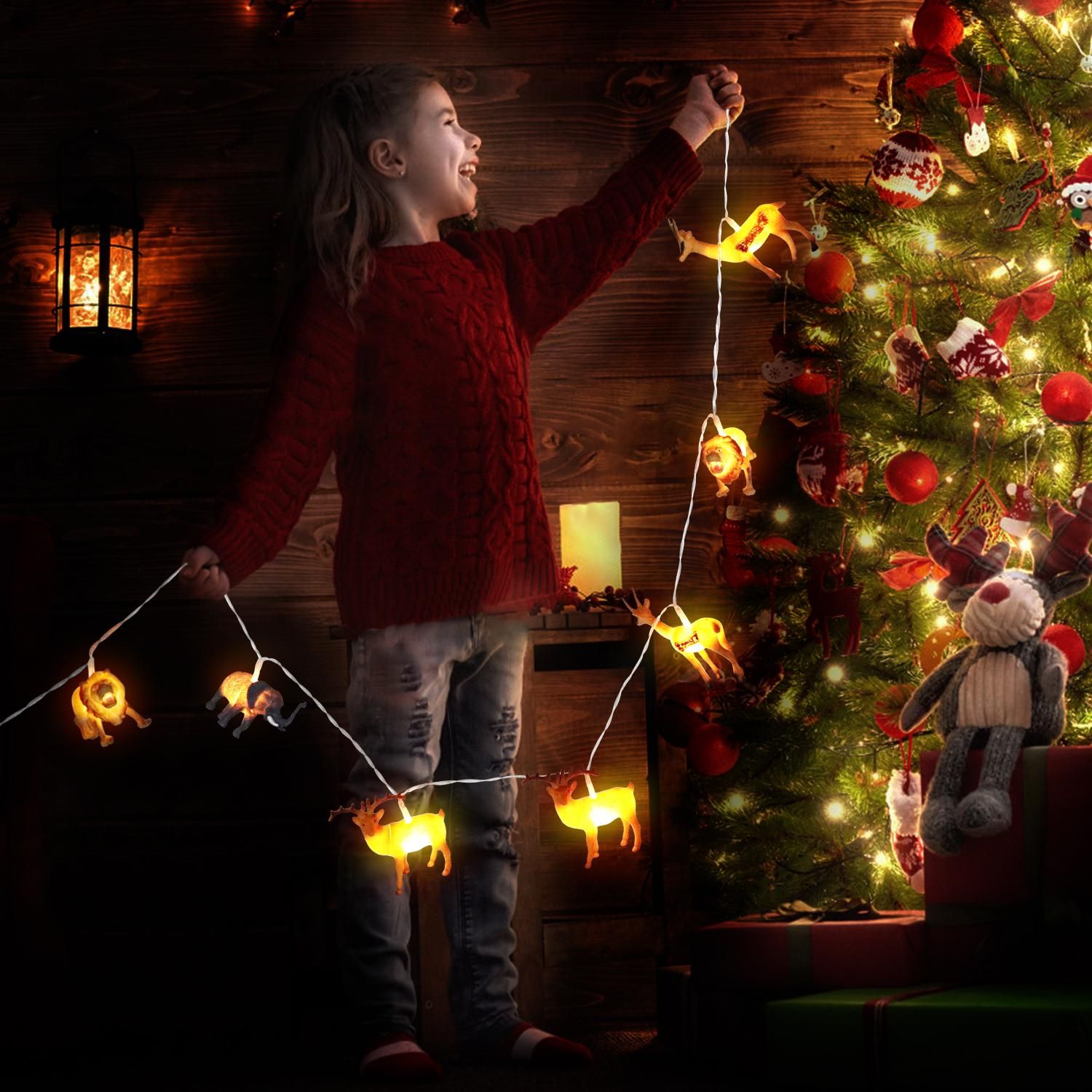 Animal String Lights 10 LEDs Small Animals String Lights Children Room view 8