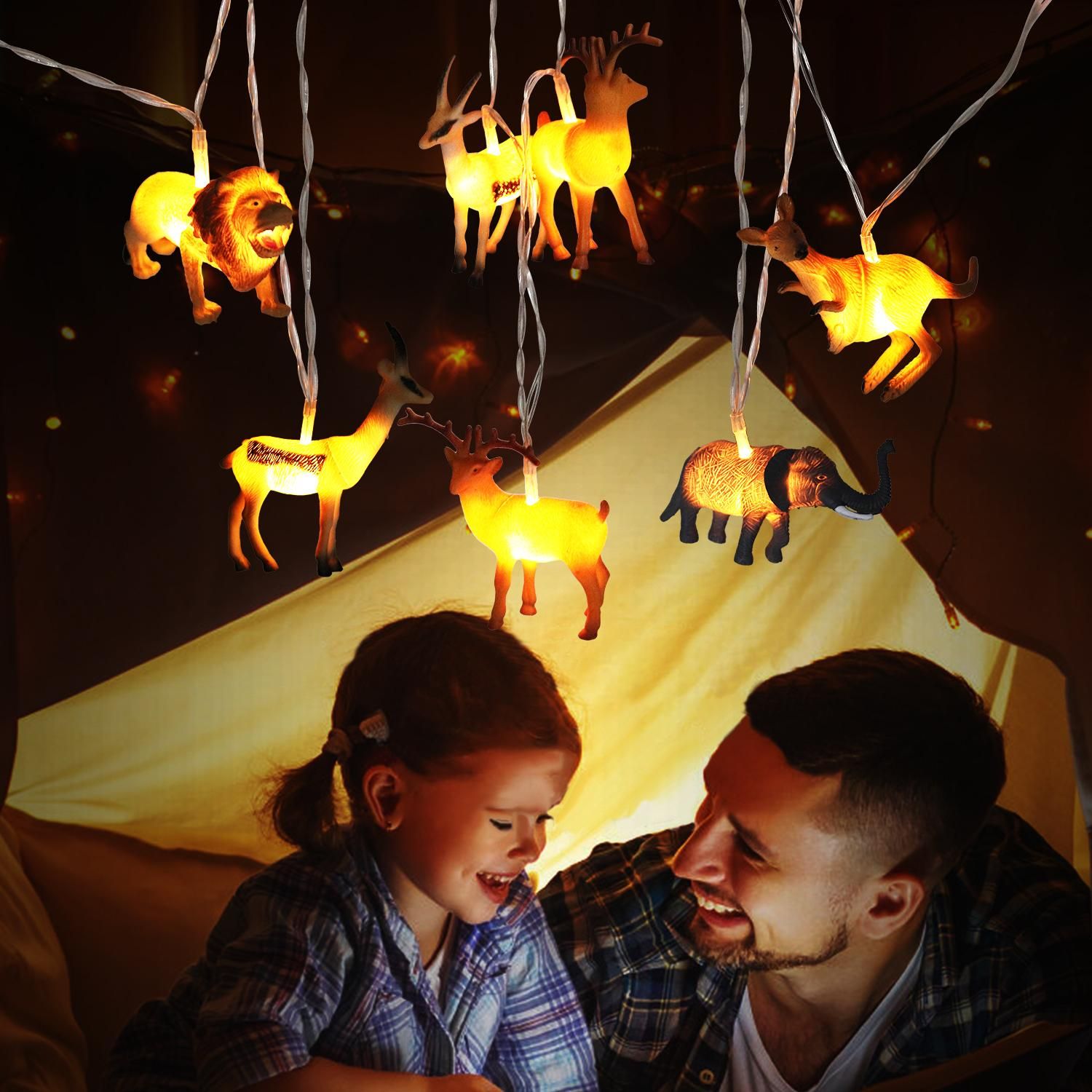 Animal String Lights 10 LEDs Small Animals String Lights Children Room view 4