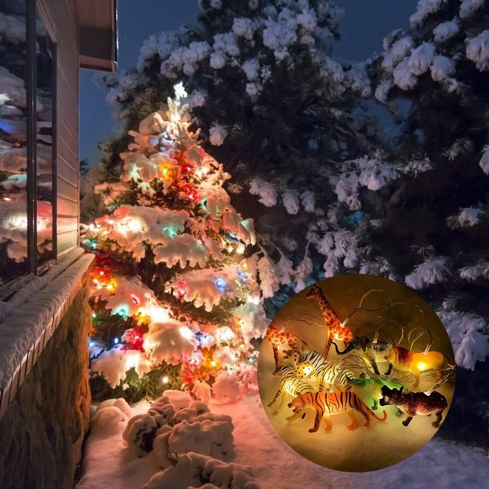 Animal String Lights 10 LEDs Small Animals String Lights Children Room view 5