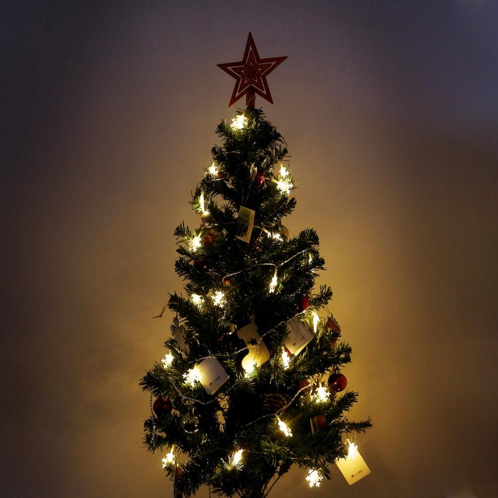 Christmas Snowflake Light 10 feet 20 LED Battery Operated Snowflakes String view 6