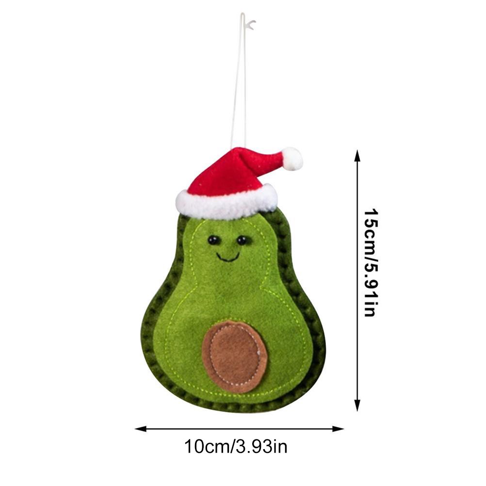 3Pcs Christmas Avocado Green Doll Pendant Christmas Tree Hanging Decoration view 3