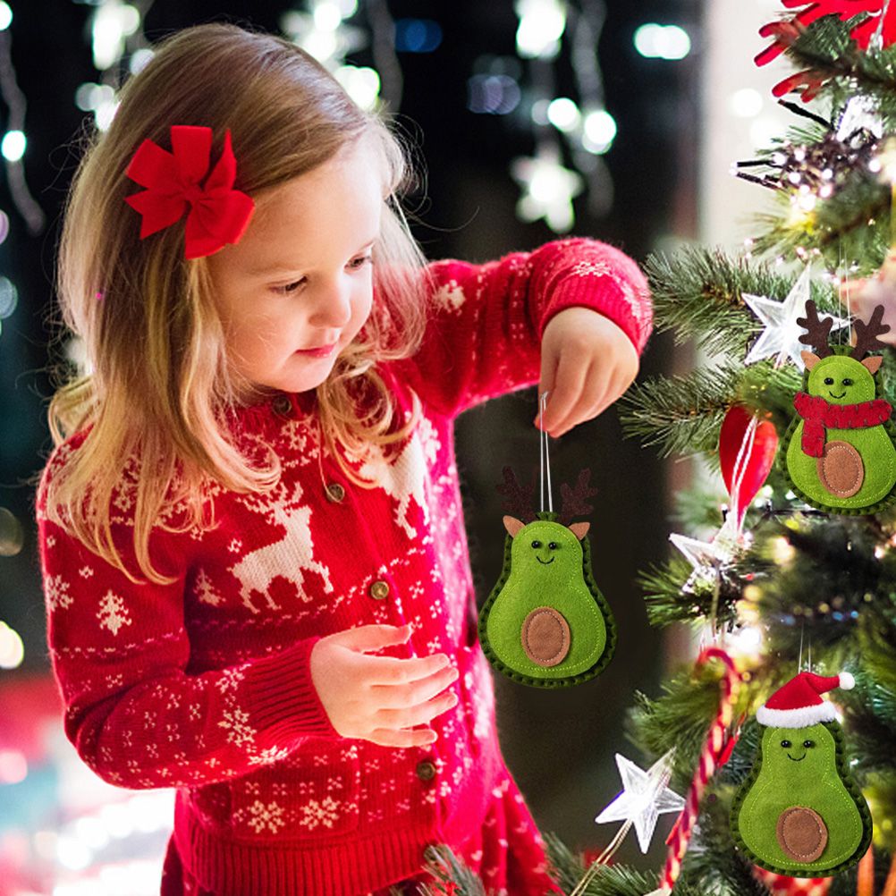 3Pcs Christmas Avocado Green Doll Pendant Christmas Tree Hanging Decoration view 7