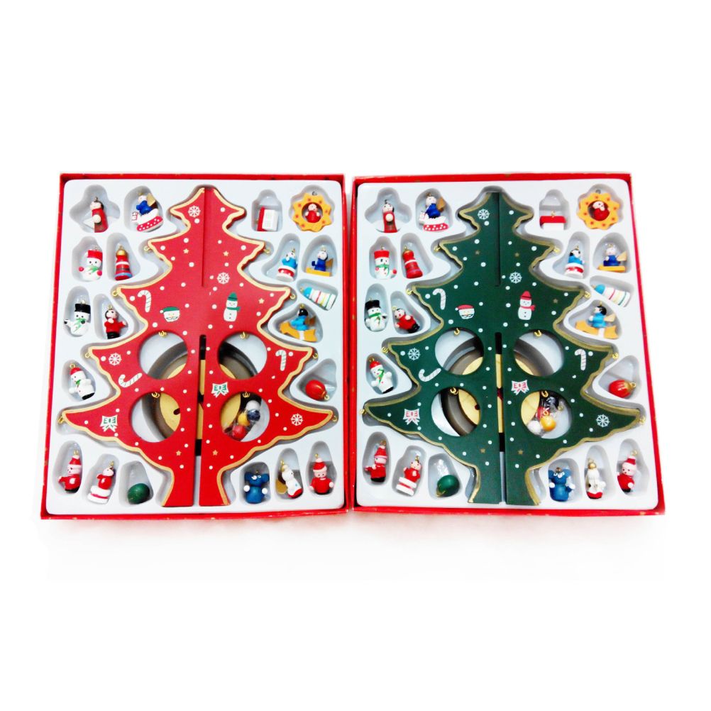 Desktop Christmas Tree Decoration Mini Wooden DIY Christmas Tree Ornaments view 4
