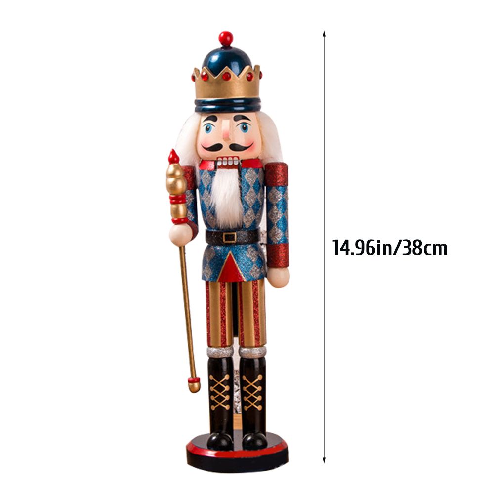 Nutcracker Soldier Ornaments 38cm Nutcracker Figure Wooden Ornaments for Home view 2