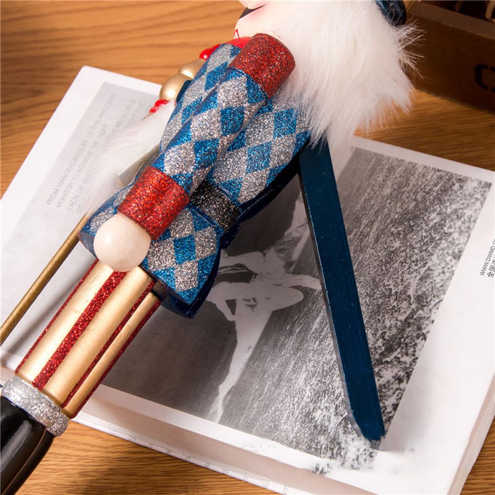 Nutcracker Soldier Ornaments 38cm Nutcracker Figure Wooden Ornaments for Home view 5