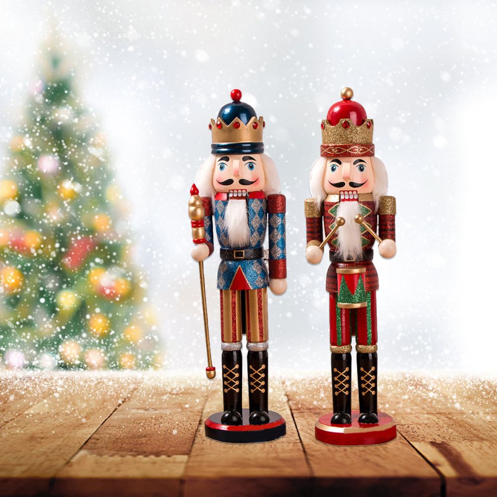Nutcracker Soldier Ornaments 38cm Nutcracker Figure Wooden Ornaments for Home view 8