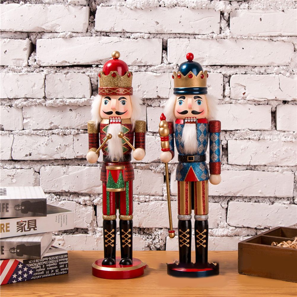 Nutcracker Soldier Ornaments 38cm Nutcracker Figure Wooden Ornaments for Home view 11
