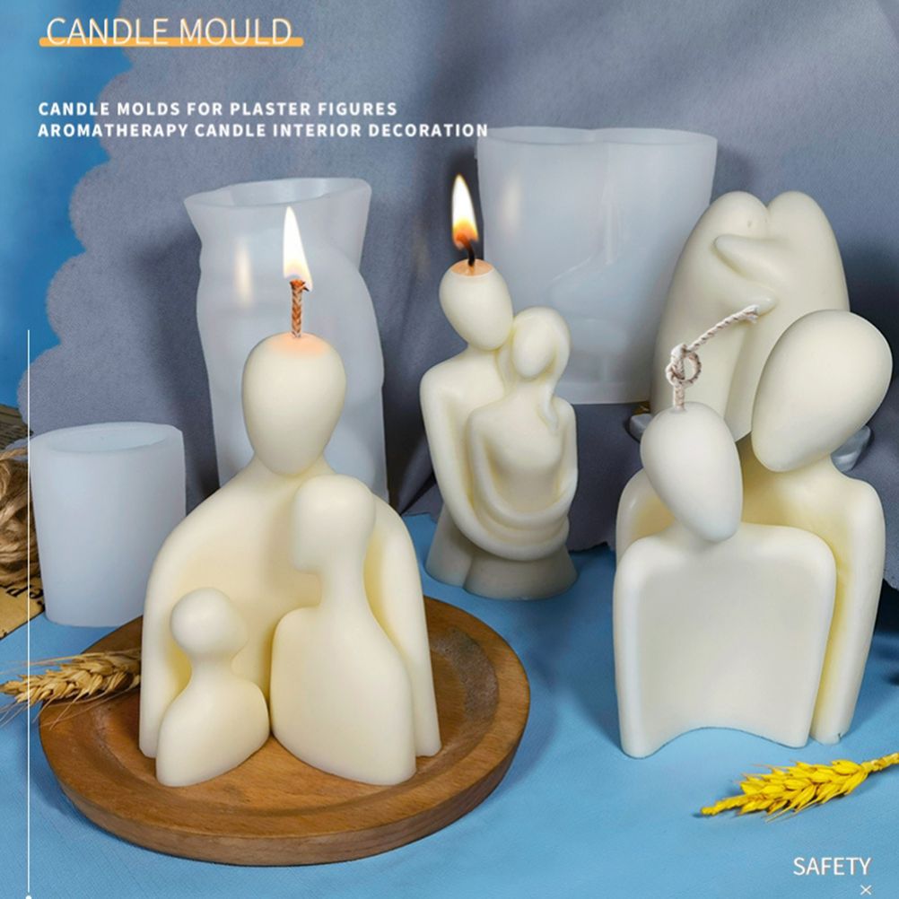 Portrait Aromatherapy Candle Molds Reusable DIY Couple Candle Mold Family view 3