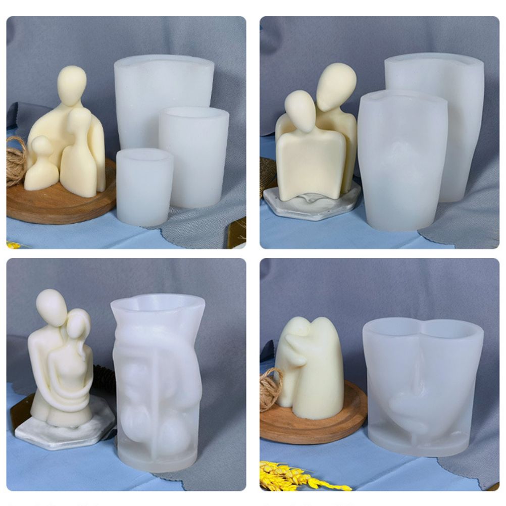Portrait Aromatherapy Candle Molds Reusable DIY Couple Candle Mold Family view 6