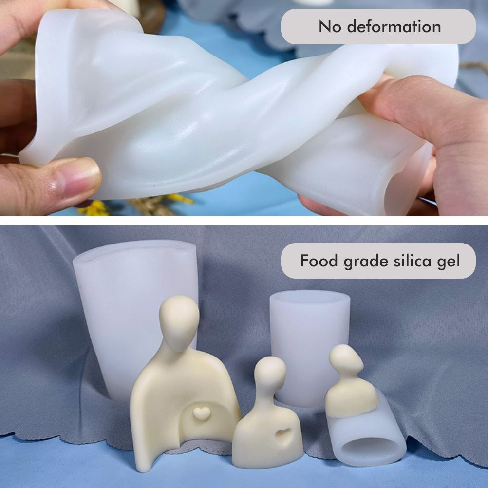 Portrait Aromatherapy Candle Molds Reusable DIY Couple Candle Mold Family view 7