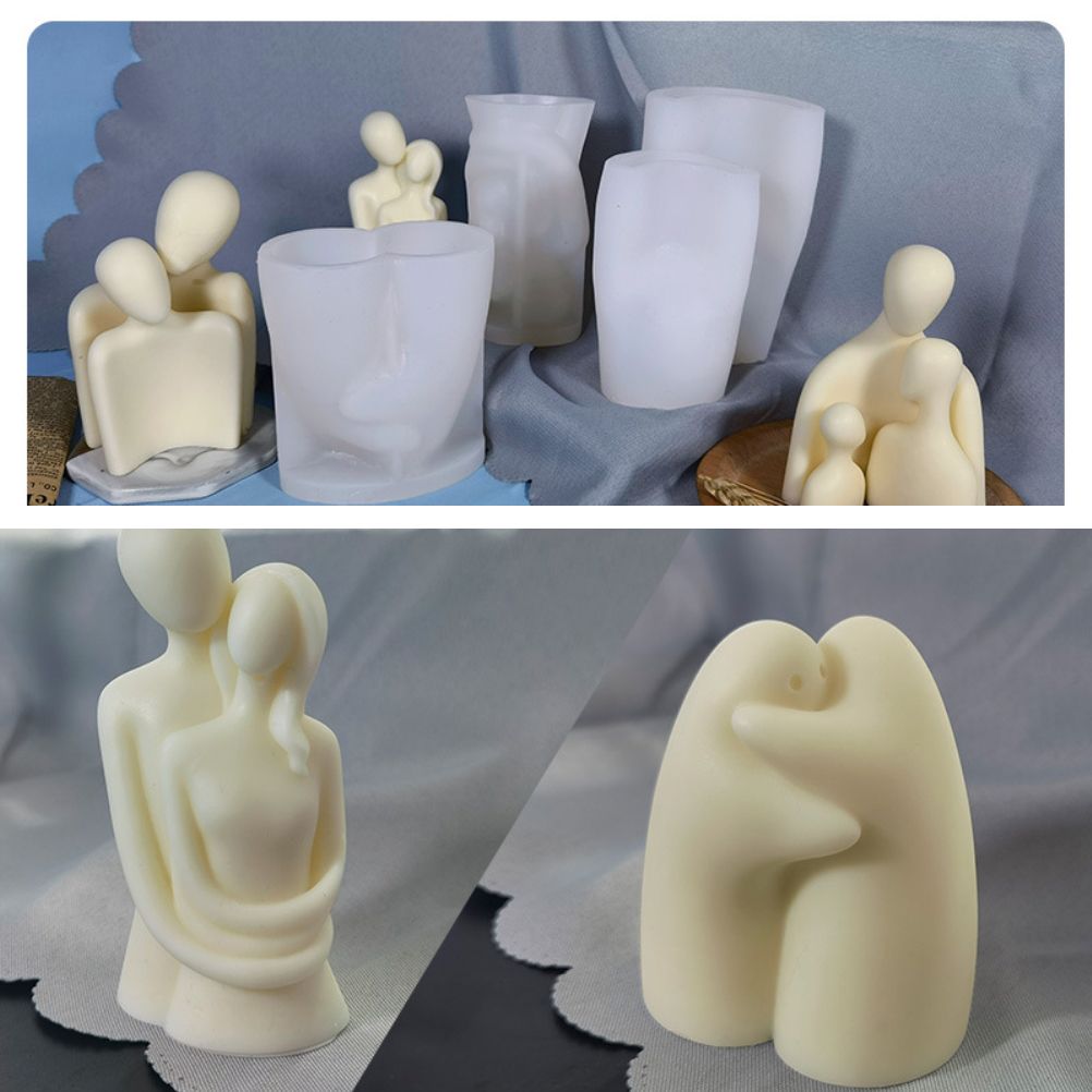 Portrait Aromatherapy Candle Molds Reusable DIY Couple Candle Mold Family view 8
