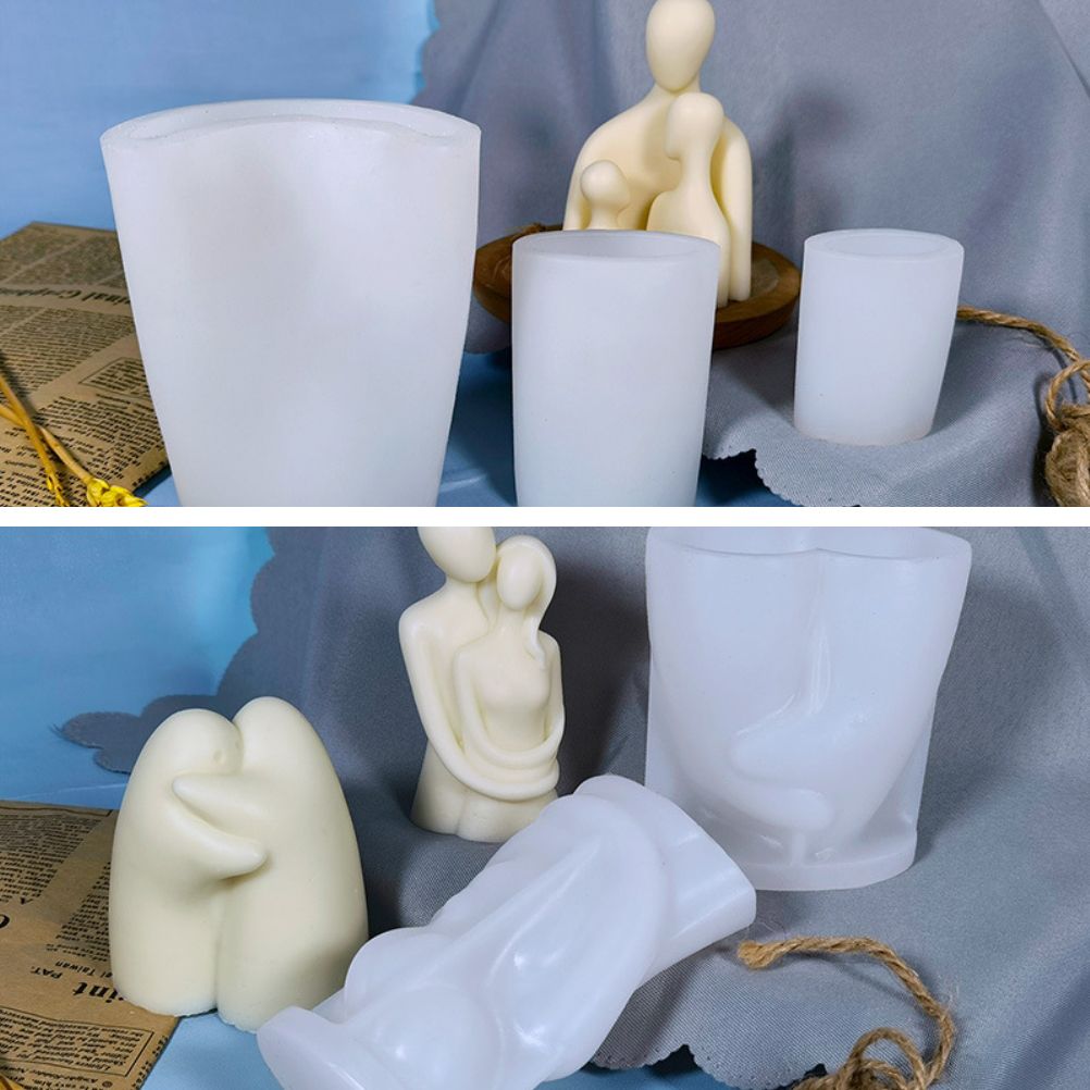 Portrait Aromatherapy Candle Molds Reusable DIY Couple Candle Mold Family view 9