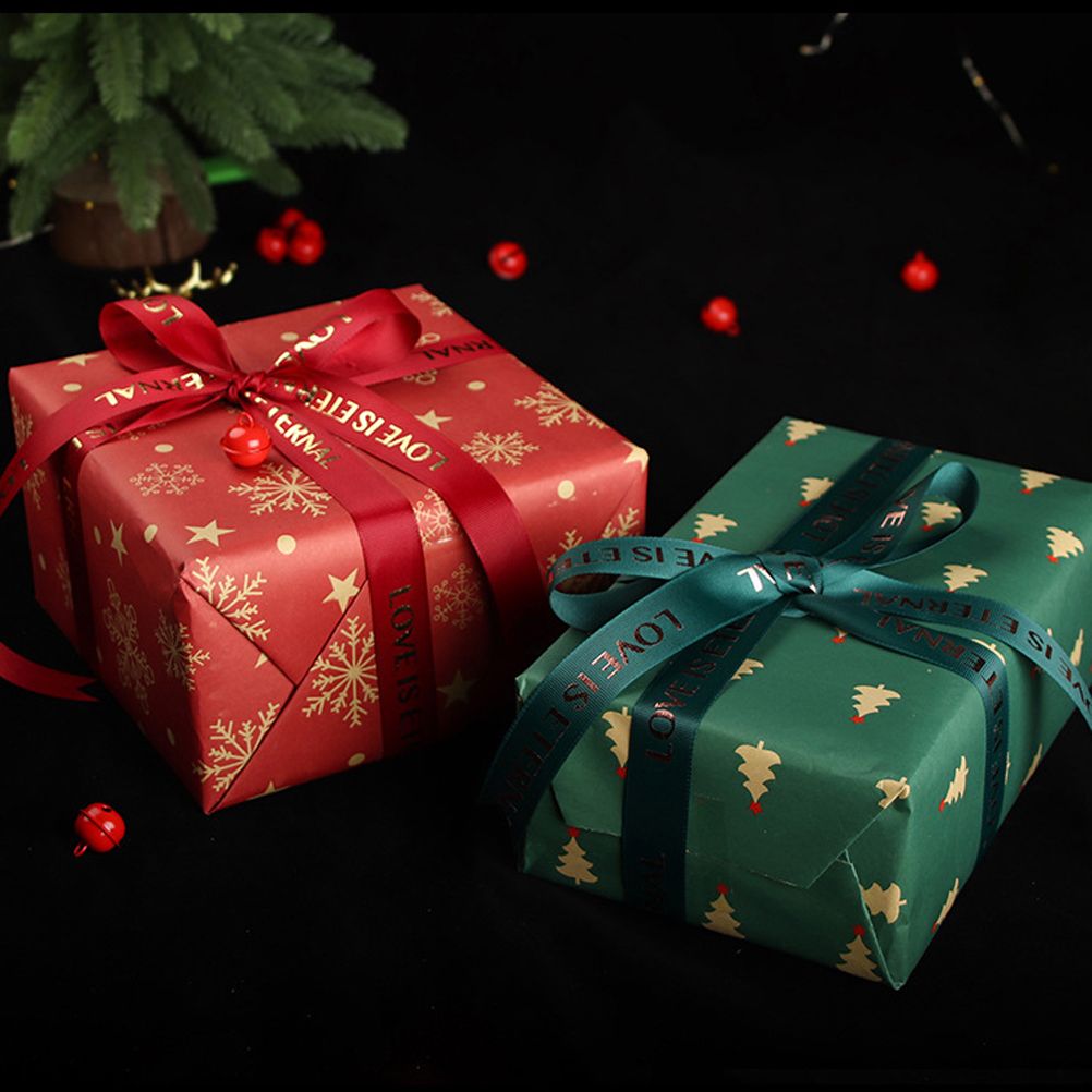 Christmas Kraft Wrapping Paper Christmas Elements Collection Double Sided view 3
