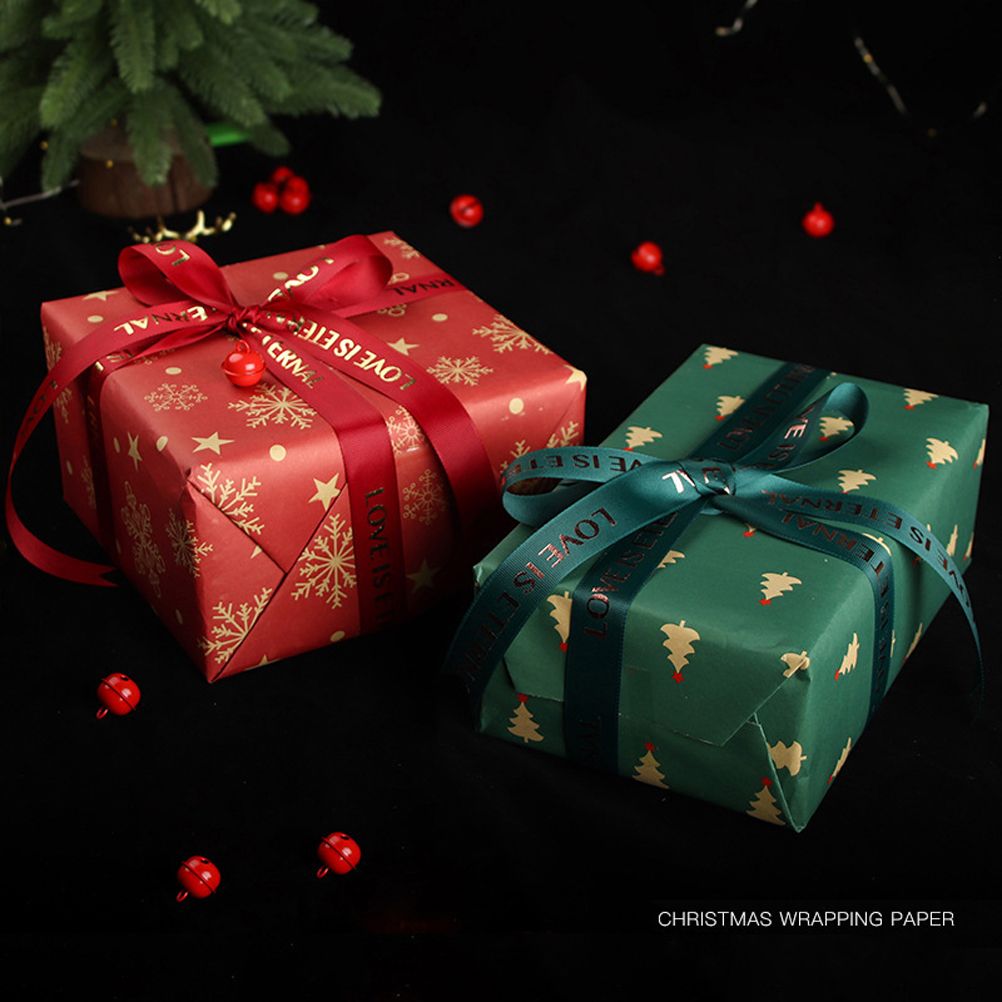 Christmas Kraft Wrapping Paper Christmas Elements Collection Double Sided view 5