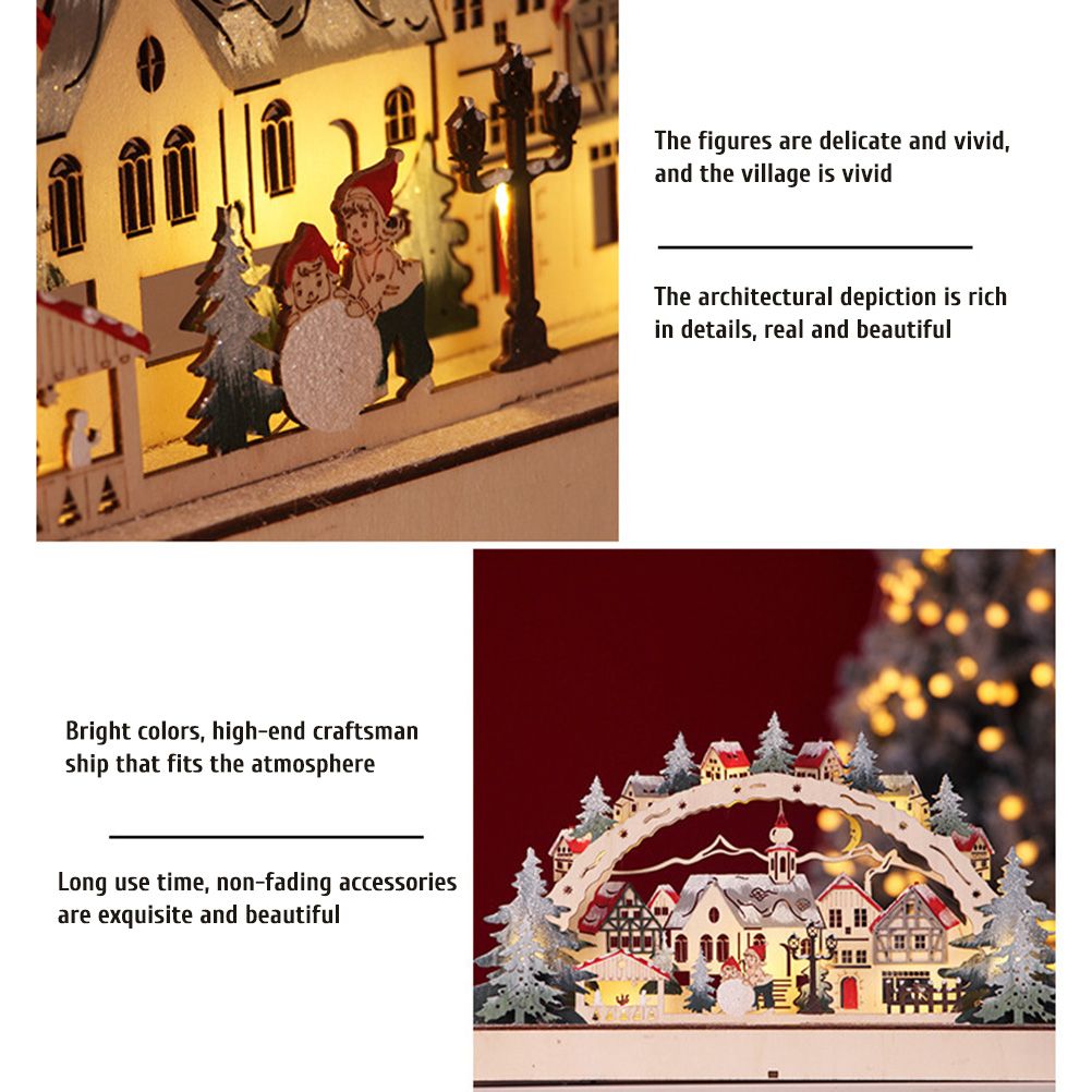 Christmas House LED Christmas Forest Scene Wooden Christmas Village for view 2