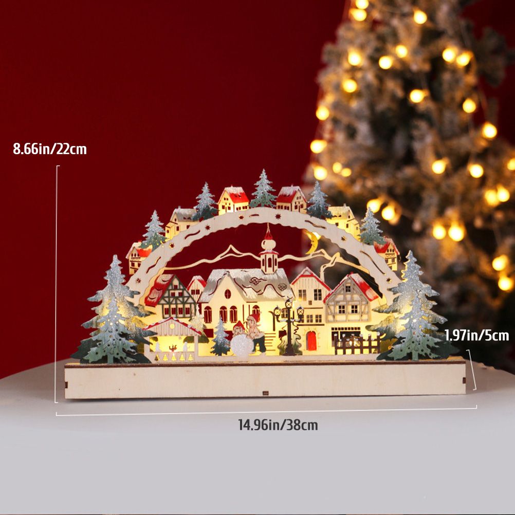 Christmas House LED Christmas Forest Scene Wooden Christmas Village for view 7