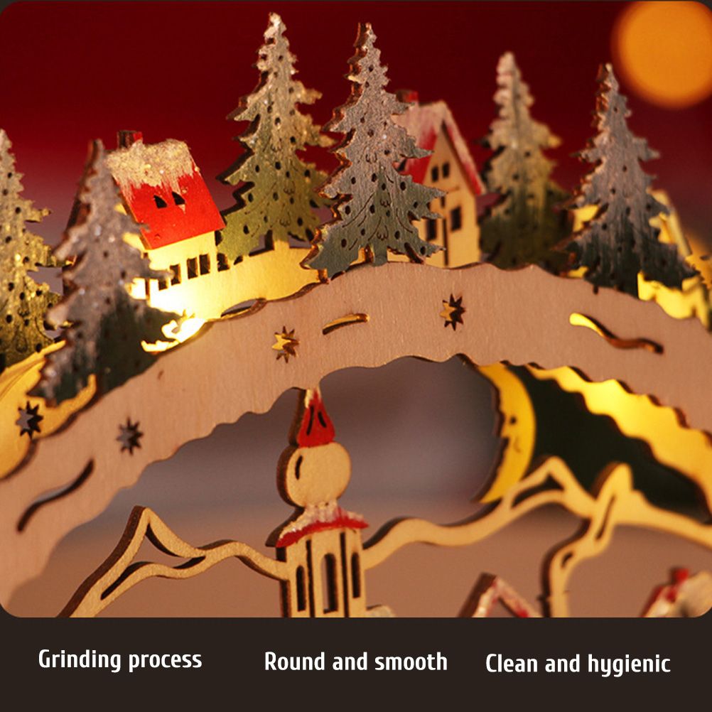 Christmas House LED Christmas Forest Scene Wooden Christmas Village for view 12