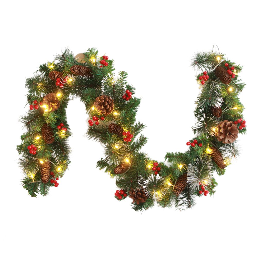 Christmas Garland With 50 Led Lighting Artificial Christmas Fir Garland