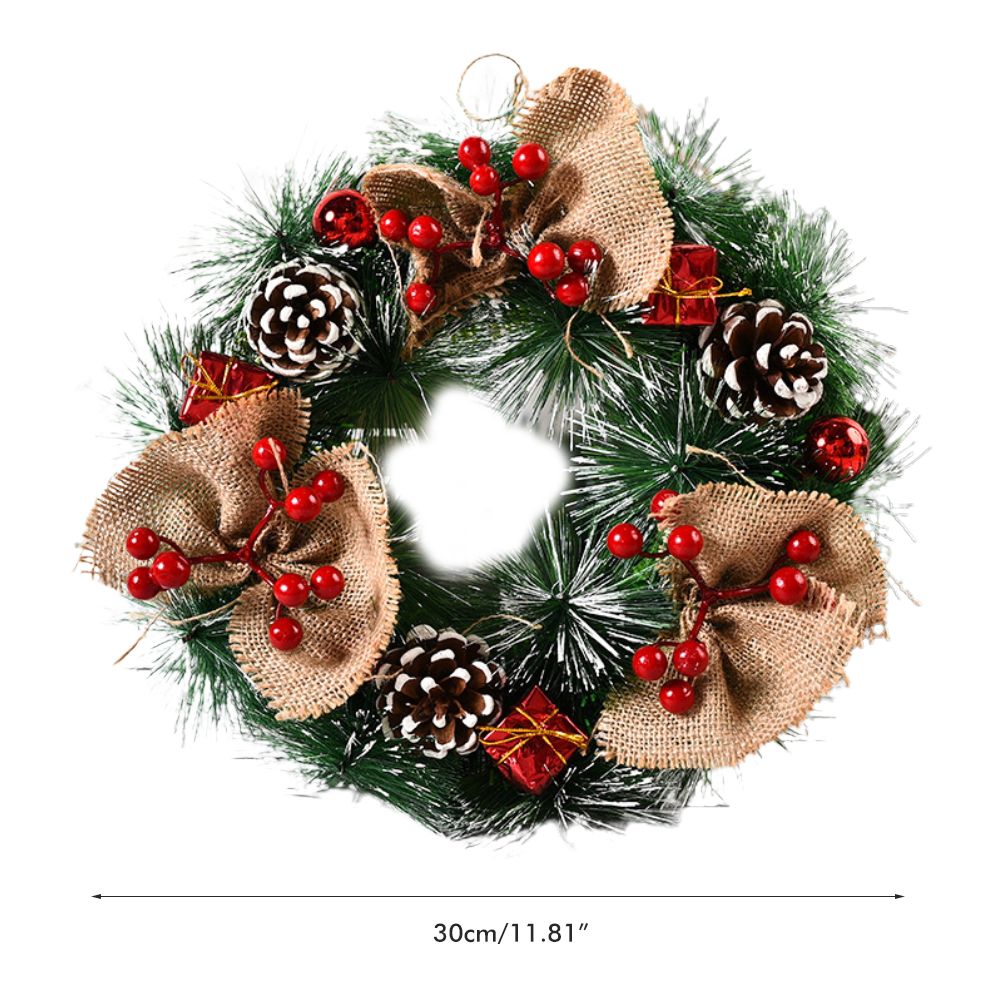 Christmas Wreath Artificial Christmas Hanging Wreath for Front Door Wall Tree view 2