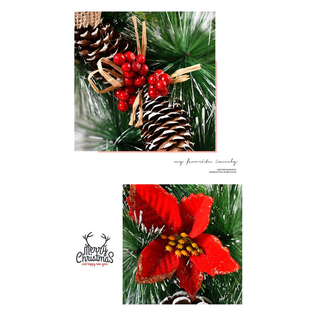 Christmas Wreath Artificial Christmas Hanging Wreath for Front Door Wall Tree view 3