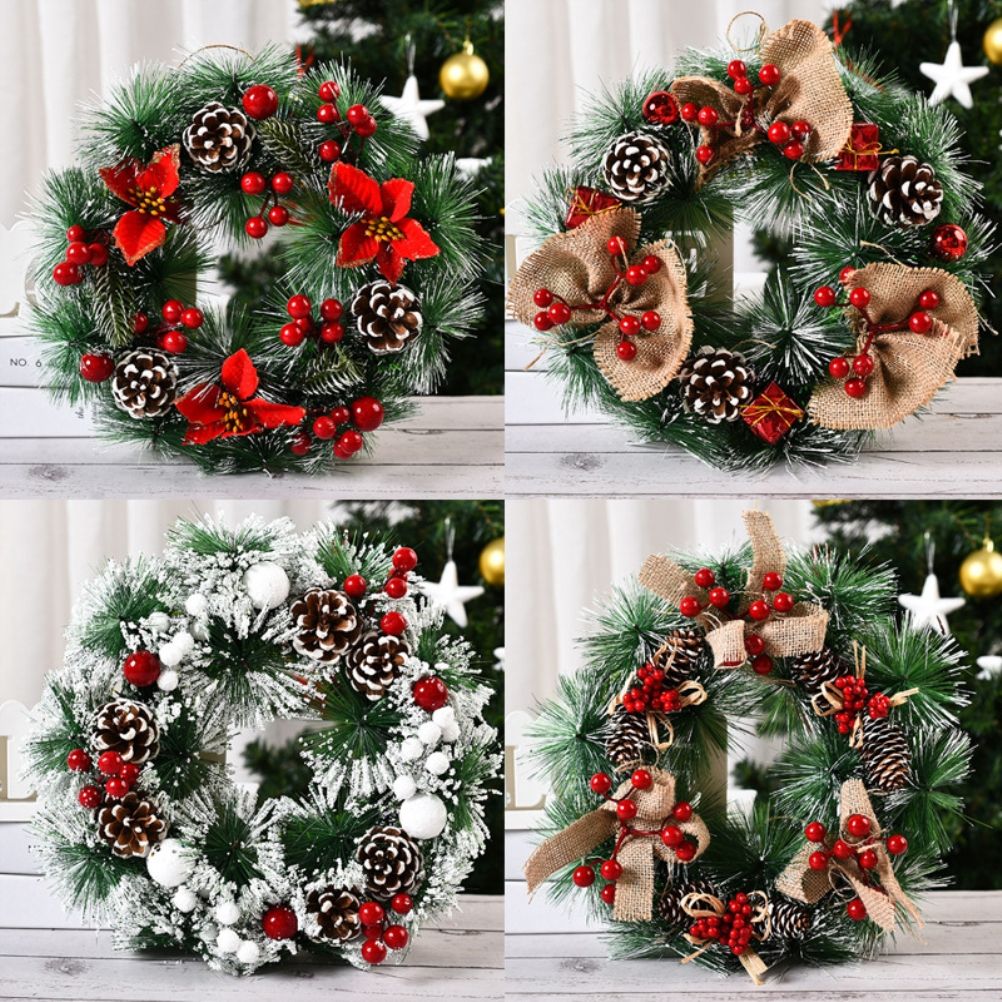 Christmas Wreath Artificial Christmas Hanging Wreath for Front Door Wall Tree view 5