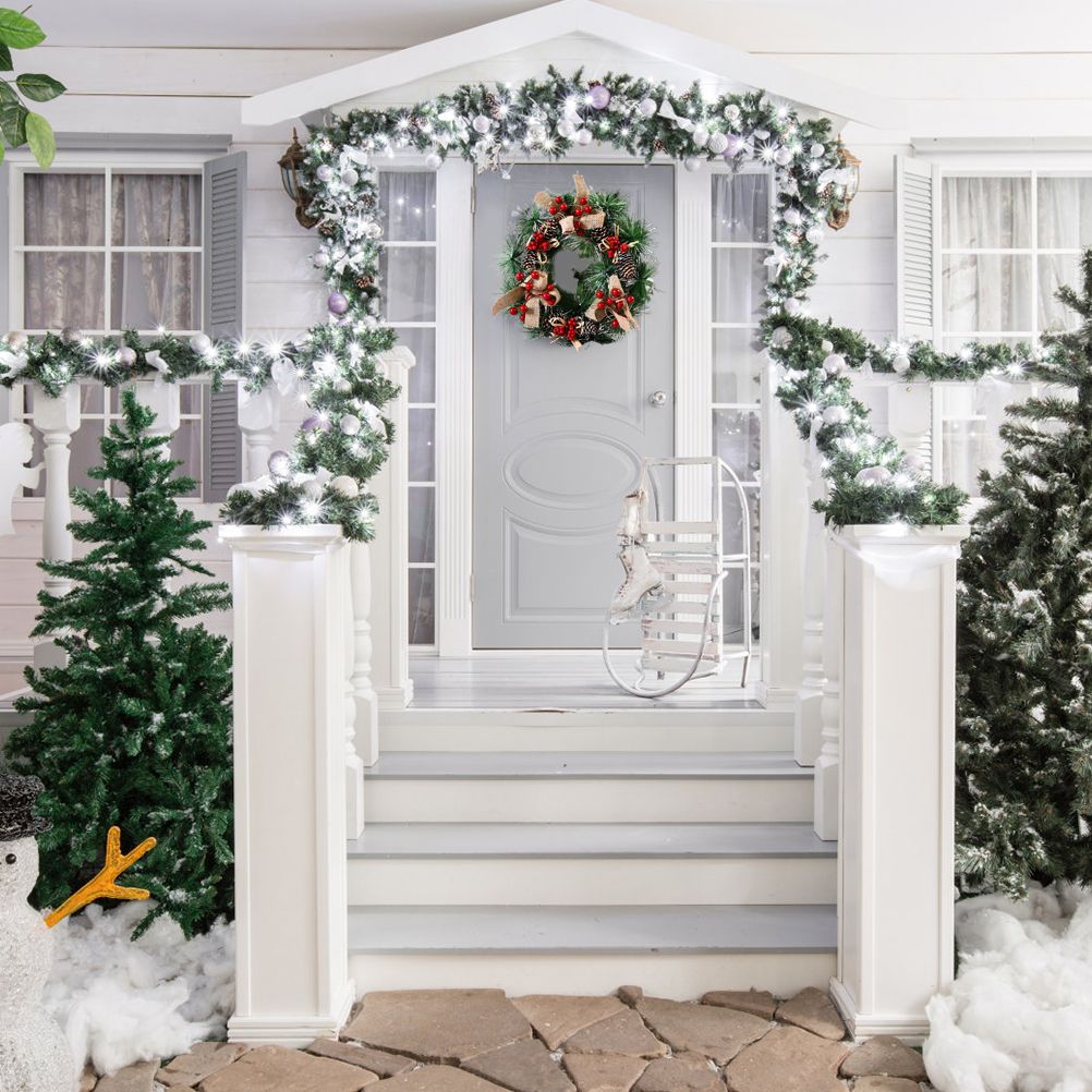 Christmas Wreath Artificial Christmas Hanging Wreath for Front Door Wall Tree view 6