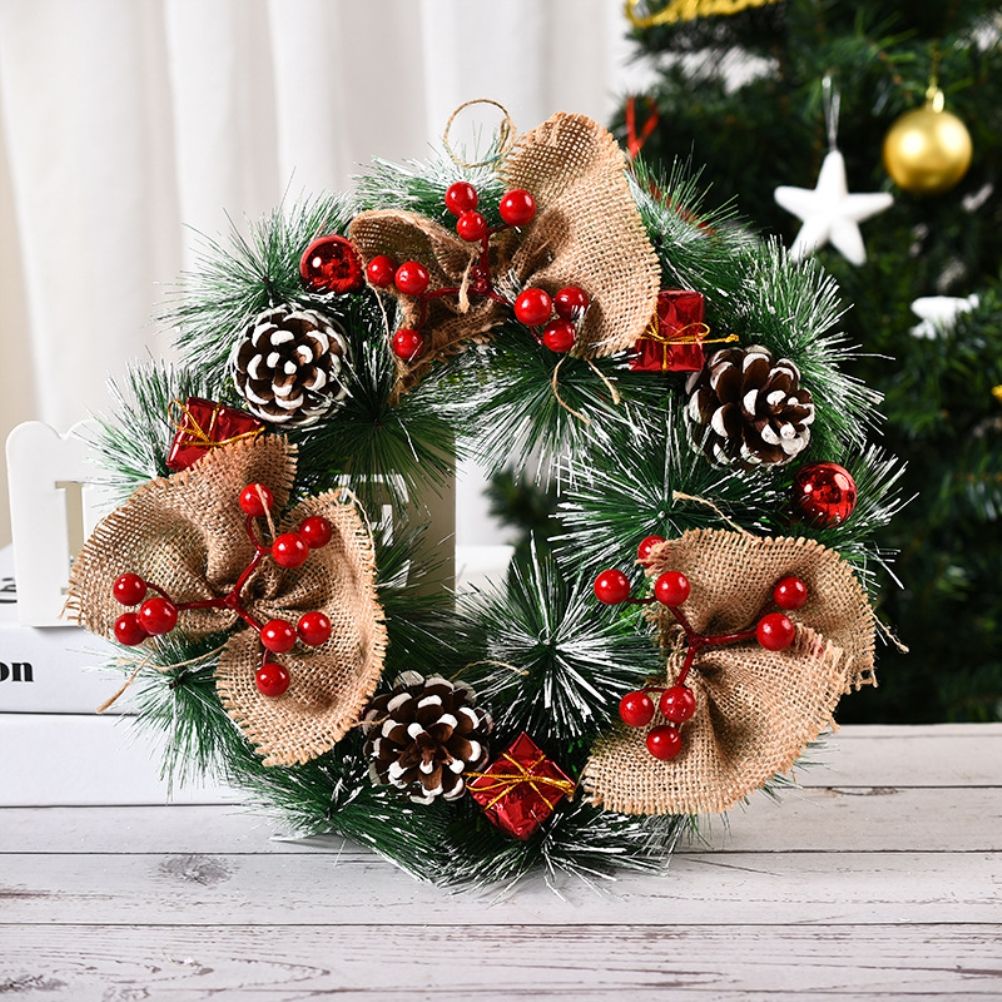 Christmas Wreath Artificial Christmas Hanging Wreath for Front Door Wall Tree view 7