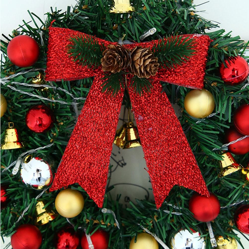 Xmas Wreath with 20 LED Lights and Bells Christmas Garland Light String Branch view 13