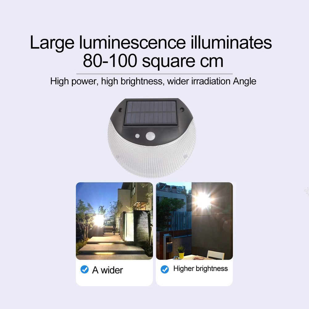 Solar Deck Lighting Round Wall Lights Outdoor Wireless Solar Induction Light view 5