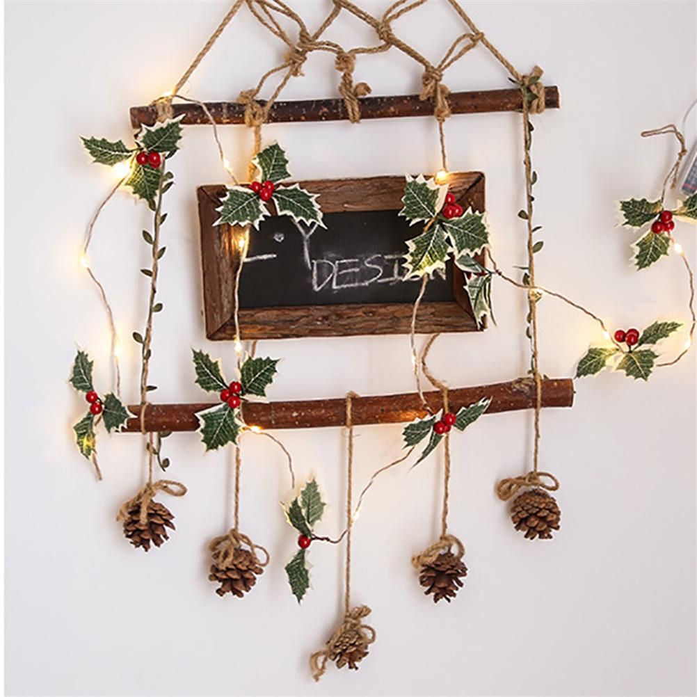 LED Christmas Decoration Light Christmas Red Fruit Leaf Copper Wire Lamp view 5