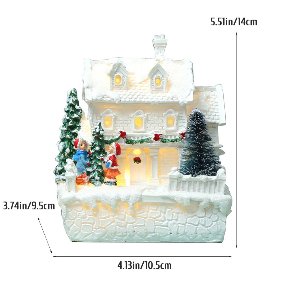 Christmas Village Ornament LED Lighted Christmas Village Houses with Figurines view 2