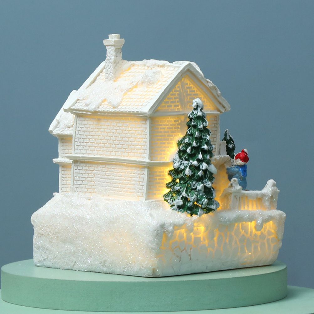 Christmas Village Ornament LED Lighted Christmas Village Houses with Figurines view 8