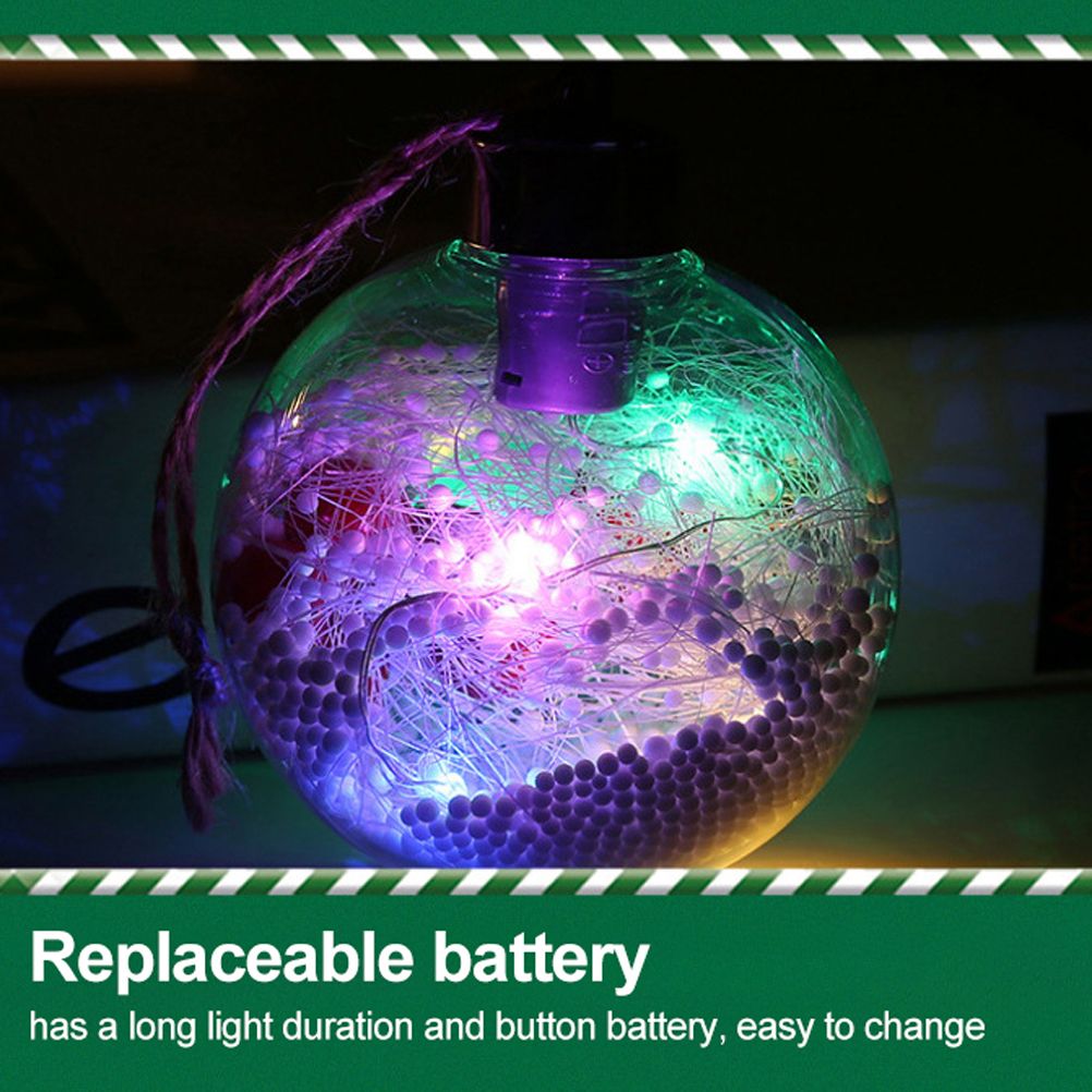 6Pcs Shining Christmas Balls with LED Light Pendants Refillable Ball Christmas view 5
