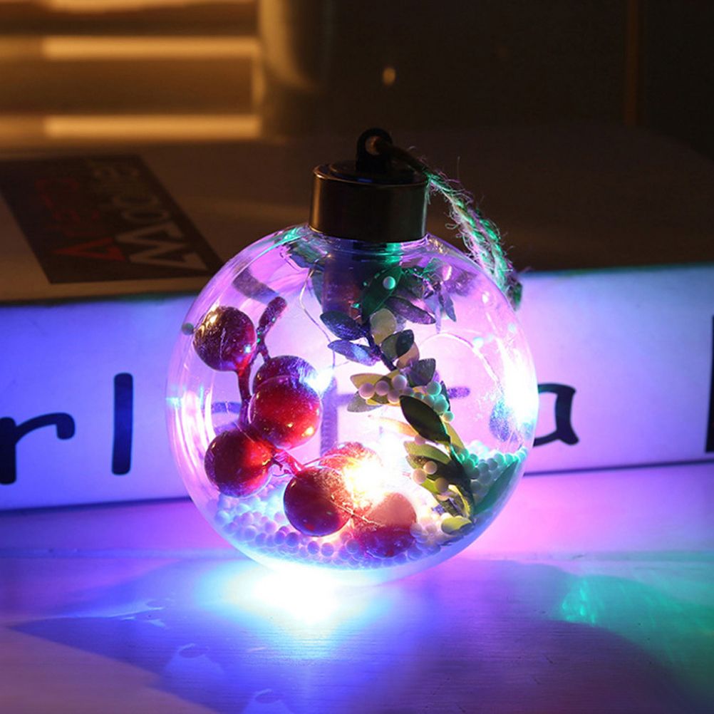 6Pcs Shining Christmas Balls with LED Light Pendants Refillable Ball Christmas view 8